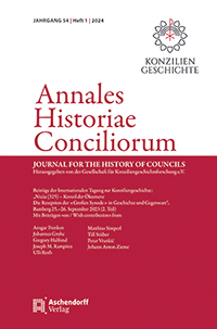 Logo:Annales Historiae Conciliorum JOURNAL FOR THE HISTORY OF COUNCILS